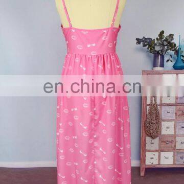 2019 Summer Pink Bow Adjustable Strap Button Boutique Wholesale Mommy And Me Matching (this Link for Girls,1-12years) photo-2