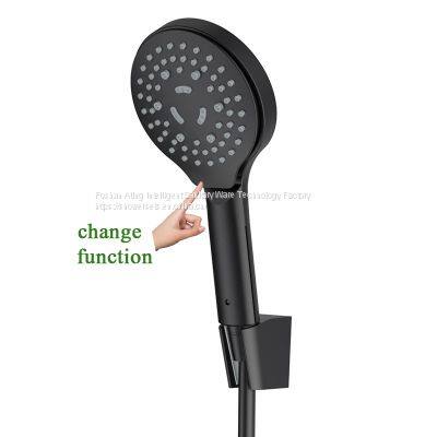 NEW IT-P005 Luxury Black Rain Shower Sets With Bracket Chrome Colour 3 Functions Foshan Factory photo-2