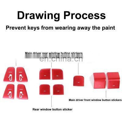 Car Window Lift Button Switch For Tesla Model 3/Y Car Open Door Button Stickers Reminder Door Armrest Stickers photo-4