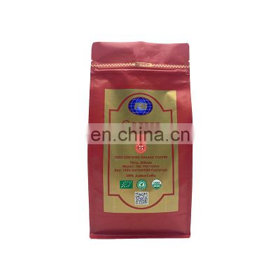 High quality recyclable flat bottom coffee tea packaging zip lock aluminum foil food bags