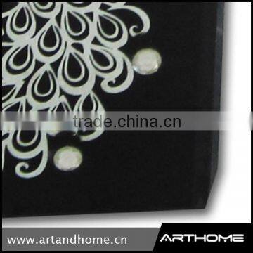 Black Printing Glass Candle Holder With Peacock 1230.020-A photo-4