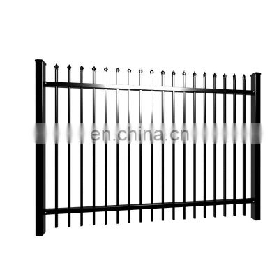 Spear top security steel tube fence panel and sliding gate for sale