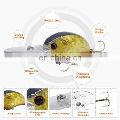 New 90mm 12.5g Hard Plastic Crank Fishing Lure Artificial Fish Bait Crank Lure photo-4