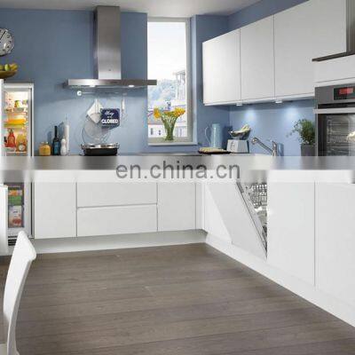 Black Matt Lacquer European Style Ready Assemble Islands Handless Cheap Price Laminate Kitchen Cabinet Designs