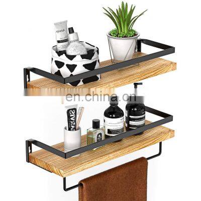 Wall Shelf Hanging Storage Furniture Metal Antique Industrial Vintage Rustic Solid Wood Mounted Wall Floating Shelves For Wall