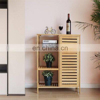 Free Standing toilet bathroom cabinet storage for bathroom cabinets with Doors and 3 Side Shelves