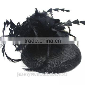 New Design Fashion Black Hairwear Fascinator With Feather Flower photo-3