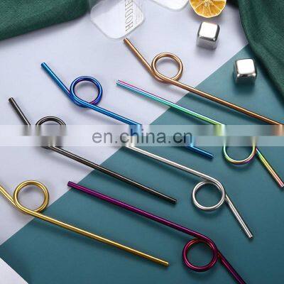 Best Selling Gold Party Eco Friendly Drinking Recyclable Color Changing Reusable Metal Straws