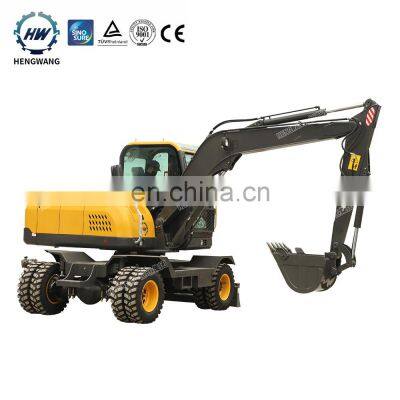 Chinese Cheaper Hydraulic Grapple 7.5 Ton Wheel Excavator For Sale