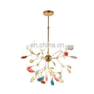 Modern LED Chandelier Lighting Living Room Bedroom Kitchen Indoor Agate Flake LED Ceiling Chandeliers Light