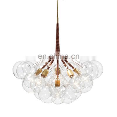 Nordic Bedroom Living Room Pendant Lighting Glass Ball LED Chandelier For Indoor Decoration