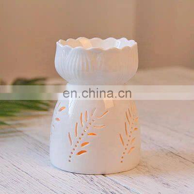 Ceramic Hollow Out Essential Tea Light Aroma Incense Oil Burner for Home Decoration Aroma Lamp Ceramic Essential Oil Burner photo-5