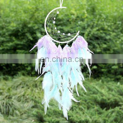 Morden Style Led Dreamcatcher Catchers Dream Catcher Moon Luna Handmade Wind Chimes Home Big Size ZXS-DC008 Zhenxishi Folk Art
