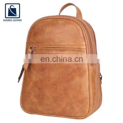Elegant Design Unique Pattern Cotton Lining Anthracite Fitting Women Genuine Leather Backpack Bag Exporter photo-3