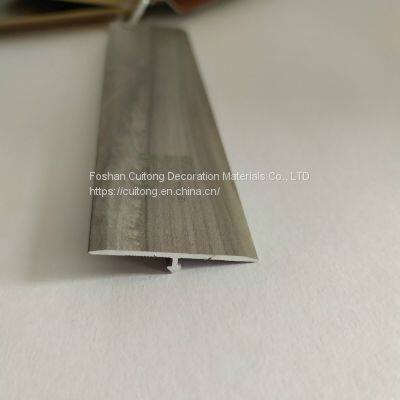 SPC floor accessories aluminum alloy closing strip room door T laminated wood grain flat buckle edge strip spot wholesale