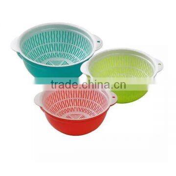 household pp plastic kitchen sieve with tray for vegetable