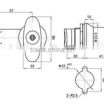 CE RoHS 2015 FEILEI MS302-1 Wenzhou Factory Sell Zinc Alloy Safety Cabinet T Oval Handle Lock With Key photo-5