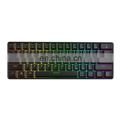 Hot Sale Amazon Gk61 60% Mechanical Keyboard Rgb Mechanical Optical Keyboard Usb Standard RF Mini Keyboard for Mobile Phone