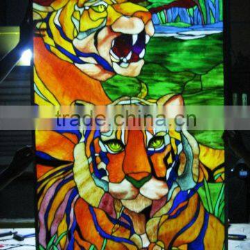 animal pattern stained glass windows