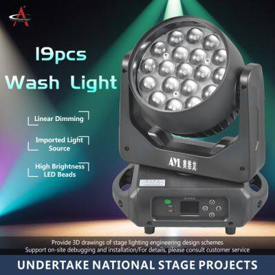 RS19 19x15W Eye B-eye Zoom Wash Beam Focusing DMX Pixel Control 4in1 RGBW LED Zoom Moving Head Wash Lights photo-5