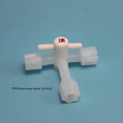 Teflon Pfa (polytetrafluoroethylene) Three - Way Valve, 1/4 Inch, Acid - and Alkali - Resistant, High - Temperature - Resistant With Hexagonal Nut photo-2