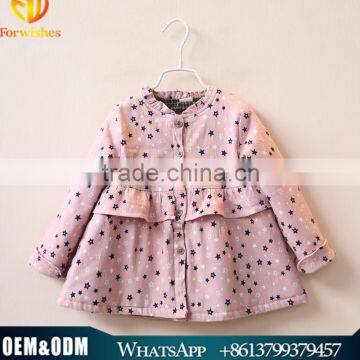 Korean Children Clothing Girl Spring Coats Kids Long Sleeve Stringy Selvedge Roung Collar Girl Princess Outwear