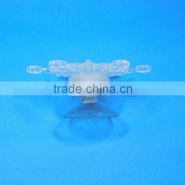 LED Light Color Changeable Glittering Plastic Snowflake Light Lamp W/Sucker for Christmas