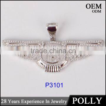Fashion New Design B Wing Shape Hip Hop 10k Gold Pendant Setting Diamonds Jewerly
