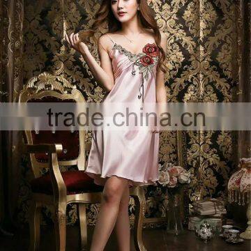 Noya Customized ZM 9001 Women Coolness Embroidery Skirt Pajamas photo-6