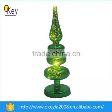 Cheap Vintage Inside Finished Glass Christmas Led Tree Decorations With Green Plating