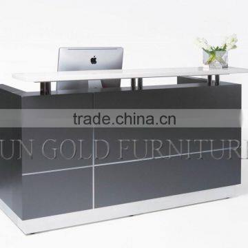 Modern Elegant Black Gloosy Wooden Office Reception Desk(SZ-RT041)