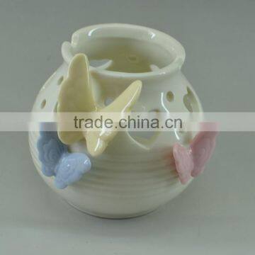 The butterfly adornment ceramic candle holders