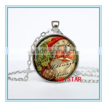 Vnistar wholesale Christmas jewelry Santa Claus pendent necklace for gift VN001