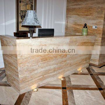 cream travertine work table