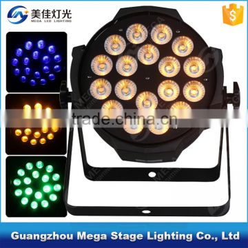 China dmx 512 indoor 18pcs rgbwa 5in1 cob led dmx rgb stage led par