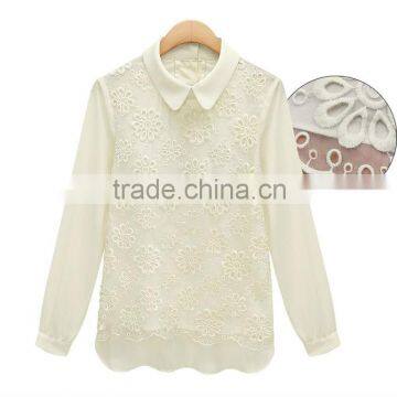 Ladies chiffon sleeved Organza Lace Blouse