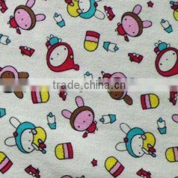 cartoon printed poly spun velour fabric