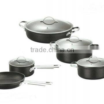 9PCS Forged Aluminium Hard Anodized Non Stick Coating Cookware Set C1101