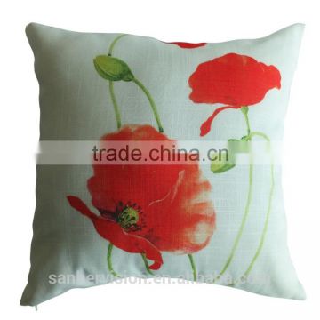 Hot Sale 100% Polyester Flower Custom Printed Cushion Cover