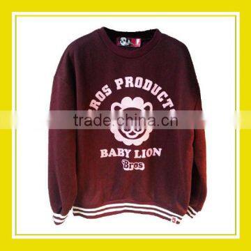 2016 Fashion Products Bros Baby Lion Head Unisex Printed Long Sleeve Wine Red Sweater