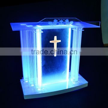 factory produce acrylic church organic glass pulpit