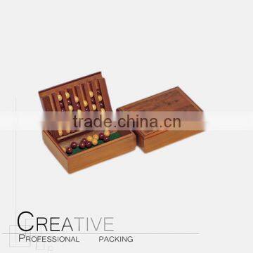 Mini travel wooden backgammon