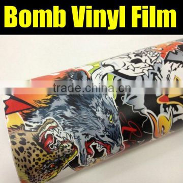 newest design bomb car wrapping sticker 1.52x30m