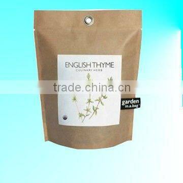 Stand Up Foil Lined Kraft Paper Bags For Planting