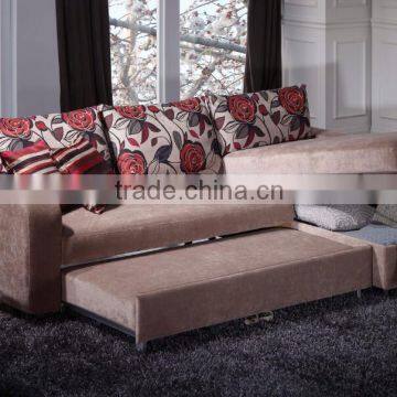 Elegant Folding Corner Fabric Sofa Bed With Storge photo-2