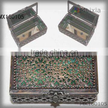 MX160105 soldered stained glass antique box for gifts