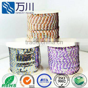 Most popular spangle sequin colour bar various colors strip roll wholesale