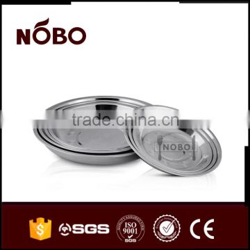 round plate ,stainless steel serving tray for snacks and desserts