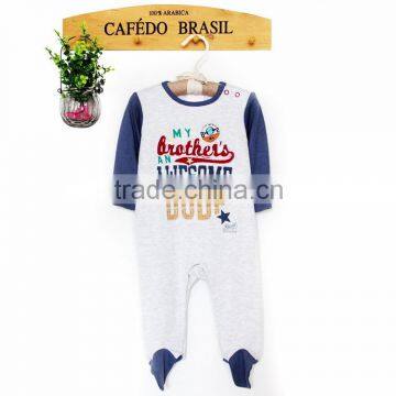 100% cotton boy baby romper clothes with chest print