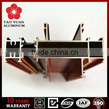 Top selling Wooden grain aluminum profiles t-profile 7000 series